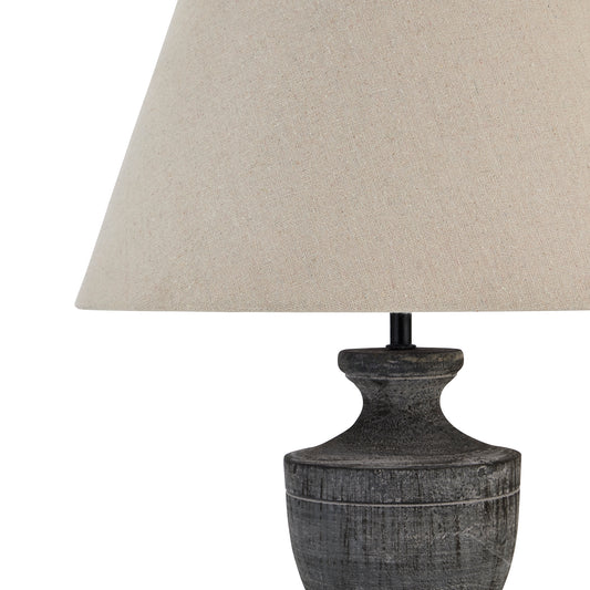 Wooden Urn Table Lamp