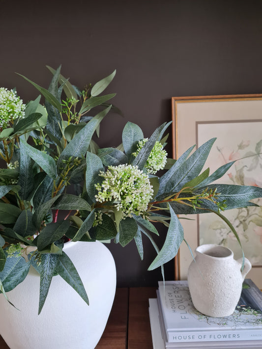 The Evergreen - Eucalyptus and viburnum arrangement