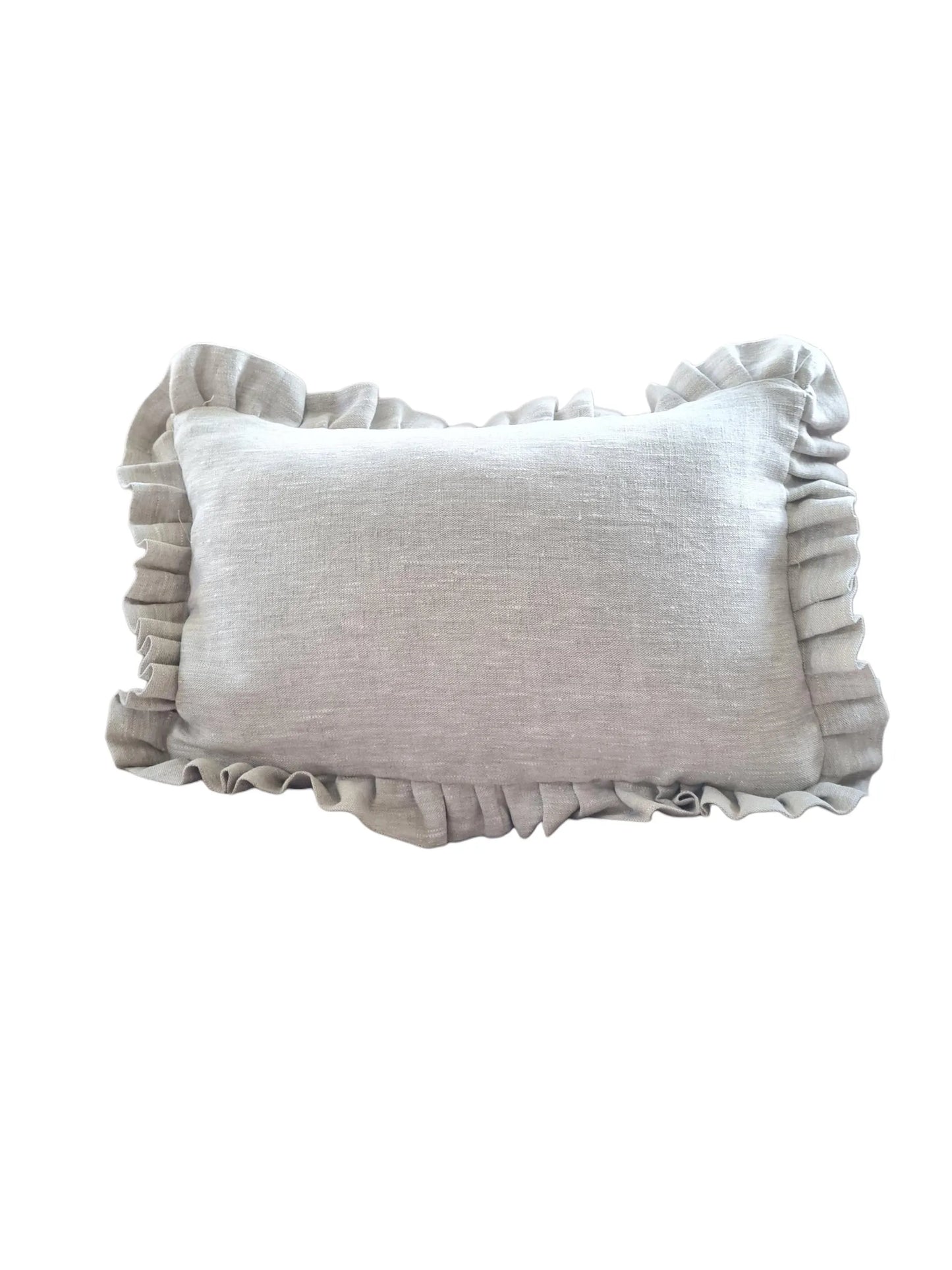 Cushion Bundle: 3x Natural Linen Cushion Covers, Black floral, Black Stripe, Neutral frill