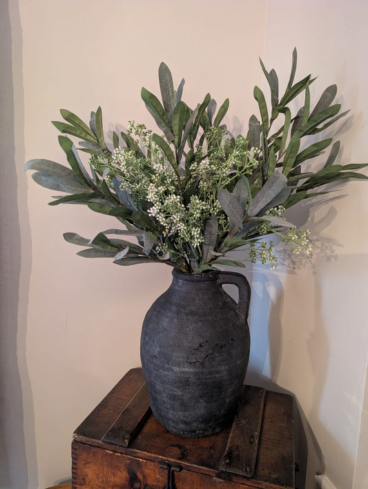 Tall charcoal vase