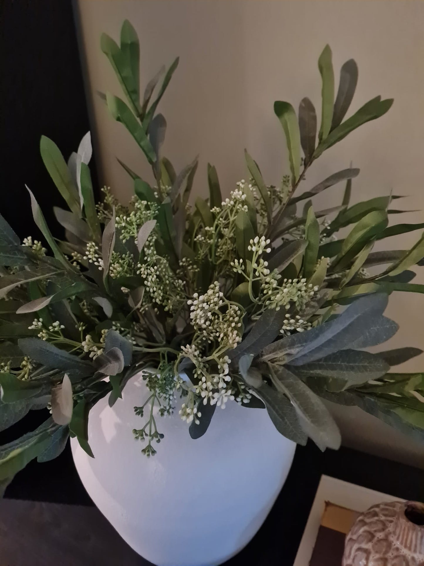 The Tuscan Bloom - Olive and gypsophilia arrangement