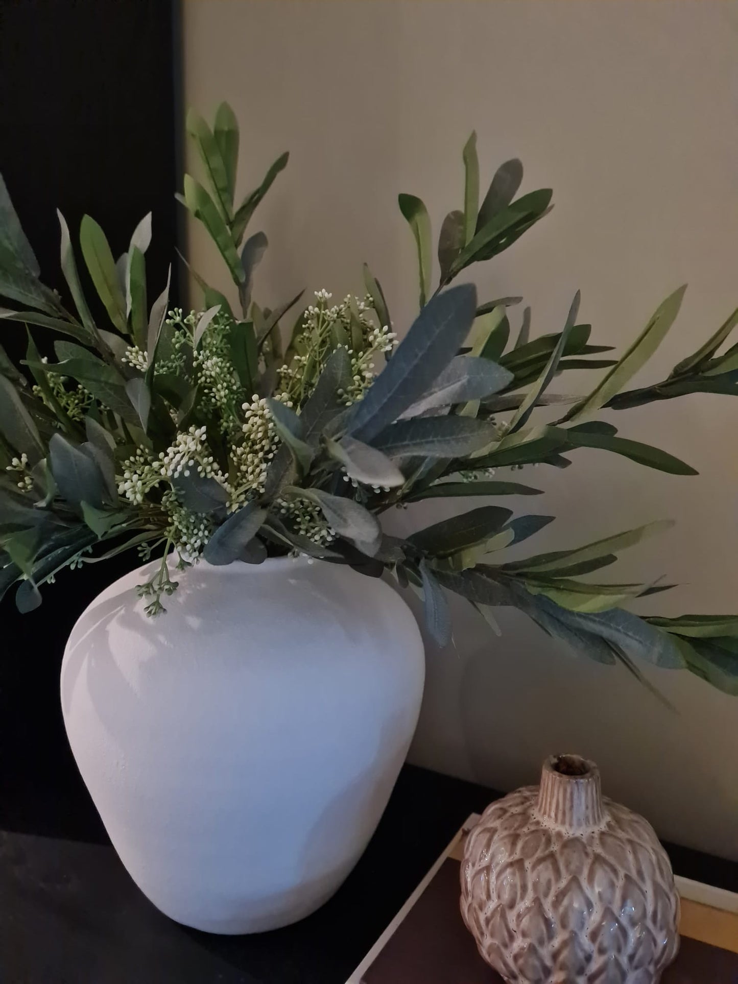 The Tuscan Bloom - Olive and gypsophilia arrangement