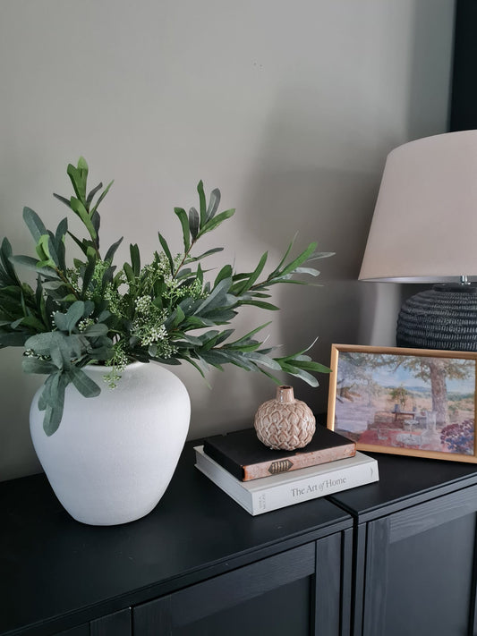 The Tuscan Bloom - Olive and gypsophilia arrangement