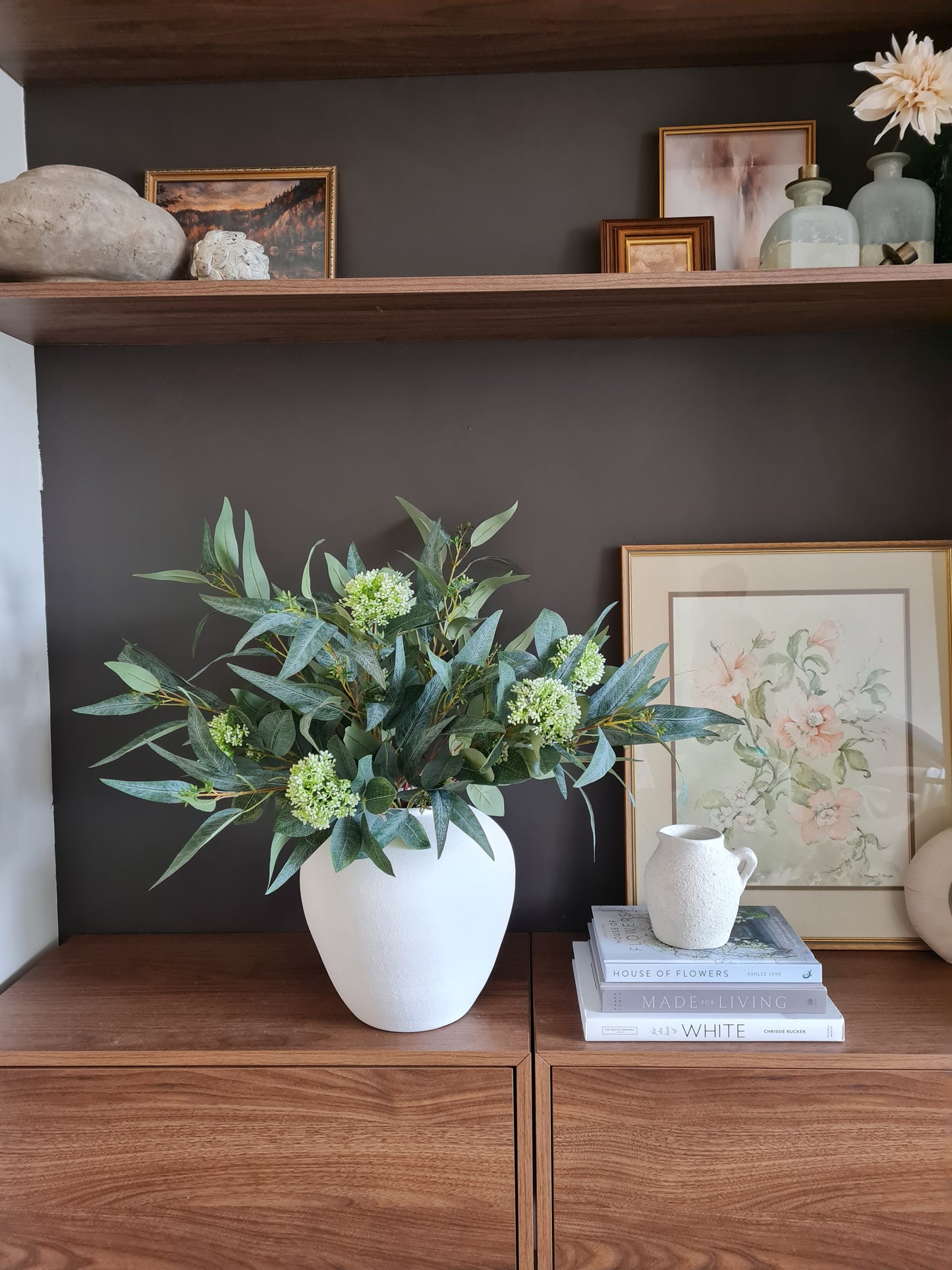 The Evergreen - Eucalyptus and viburnum arrangement