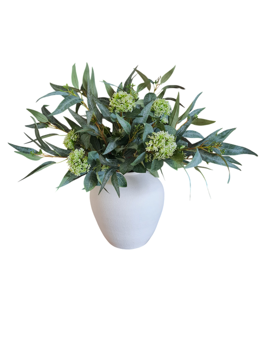 The Evergreen - Eucalyptus and viburnum arrangement