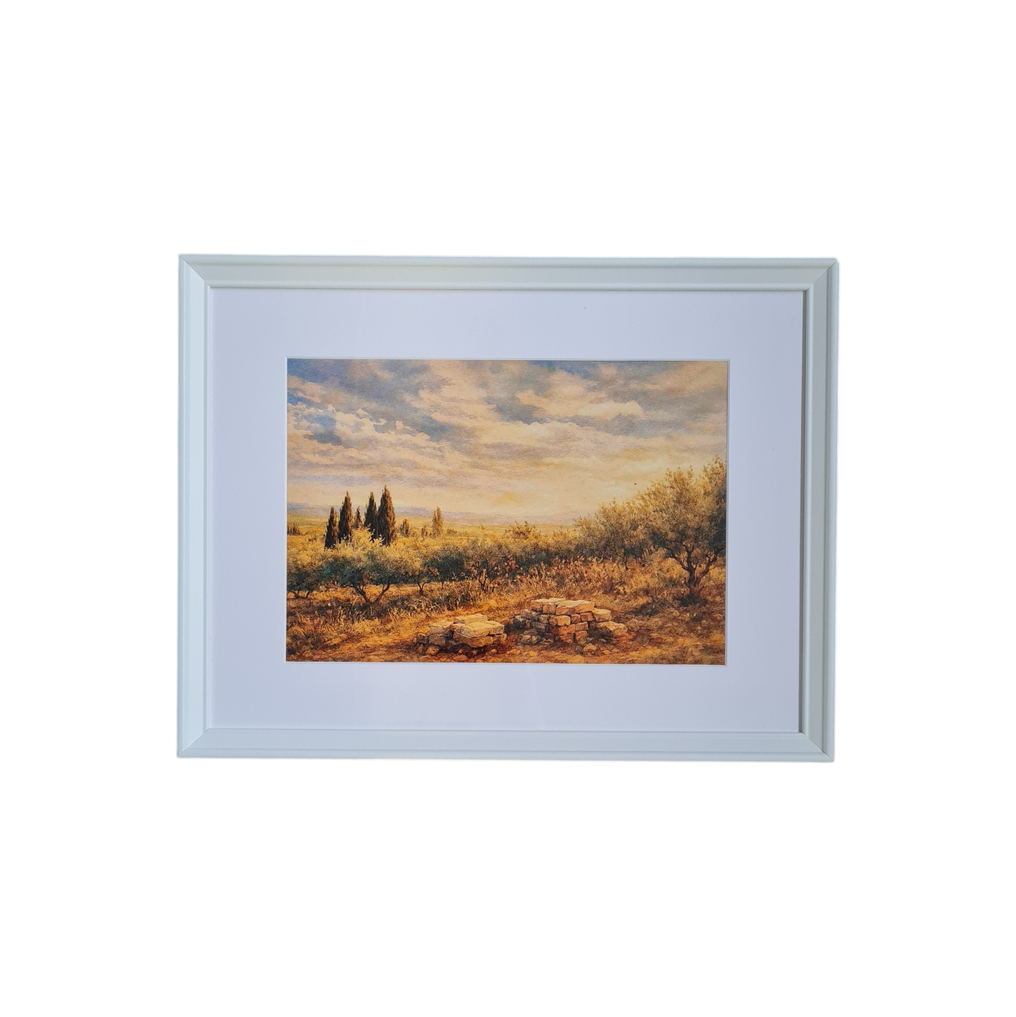 Tuscan watercolour framed print