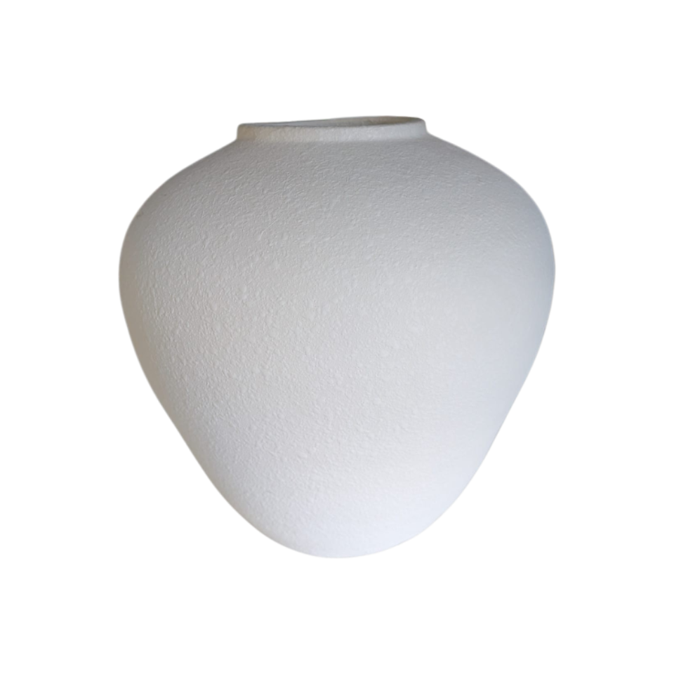 White round vase