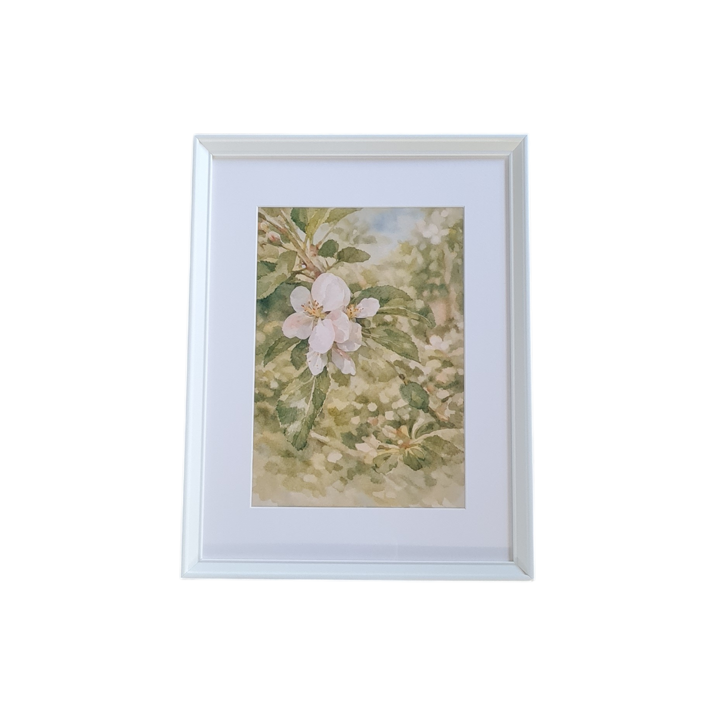 White flower framed print